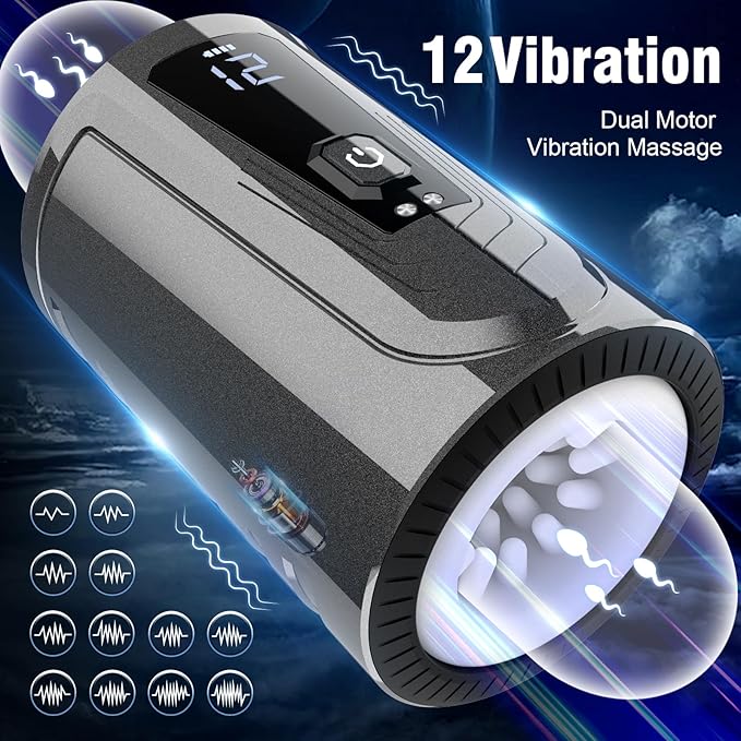 Open-Ended 12 Vibrating Modes Automatic Male Masturbator Sex Toys for Men