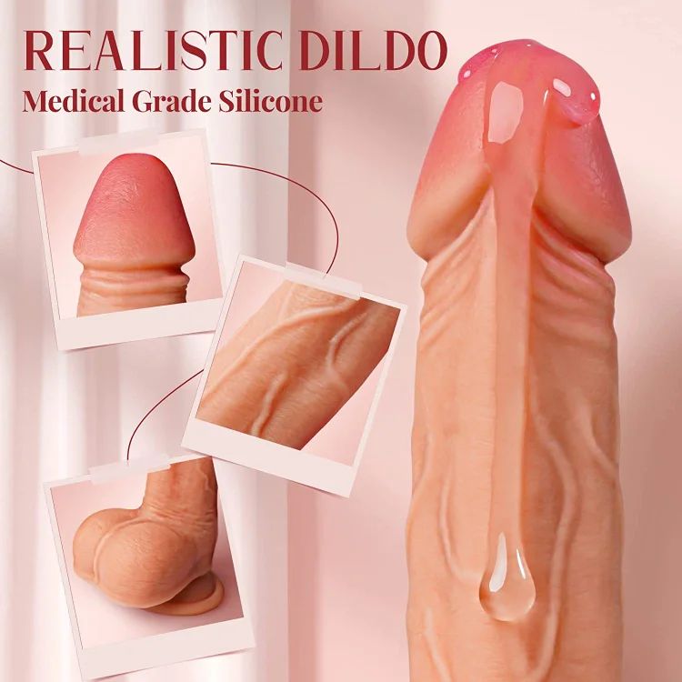 APP Control Realistic Dildo with 8 Thrusting & 8 Vibrating Modes