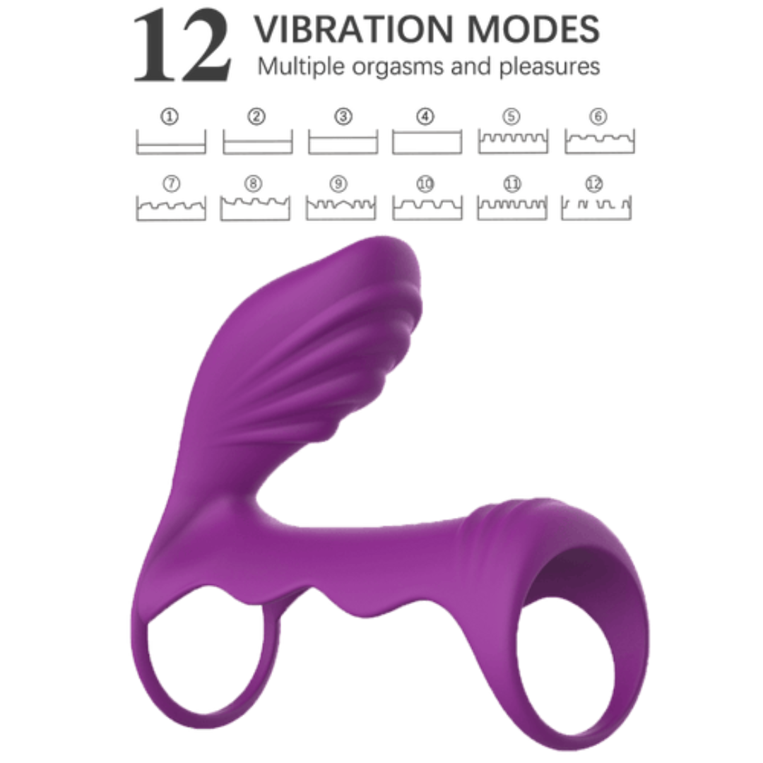 Penishülle 12 Vibrationsmodi Fernbedienung Penisring für Paare 