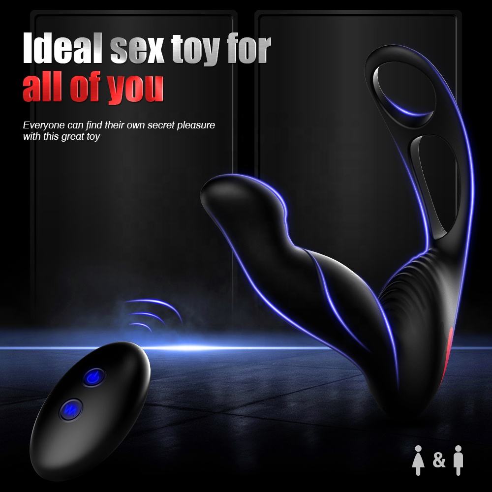 Remote Control Male Prostate Massager Vibe Anal Plug With Penis Ring