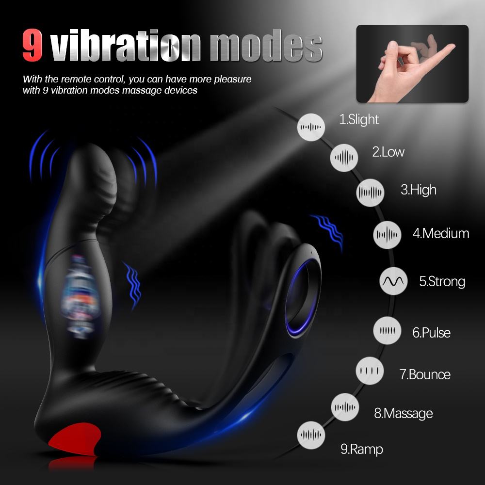 Remote Control Male Prostate Massager Vibe Anal Plug With Penis Ring