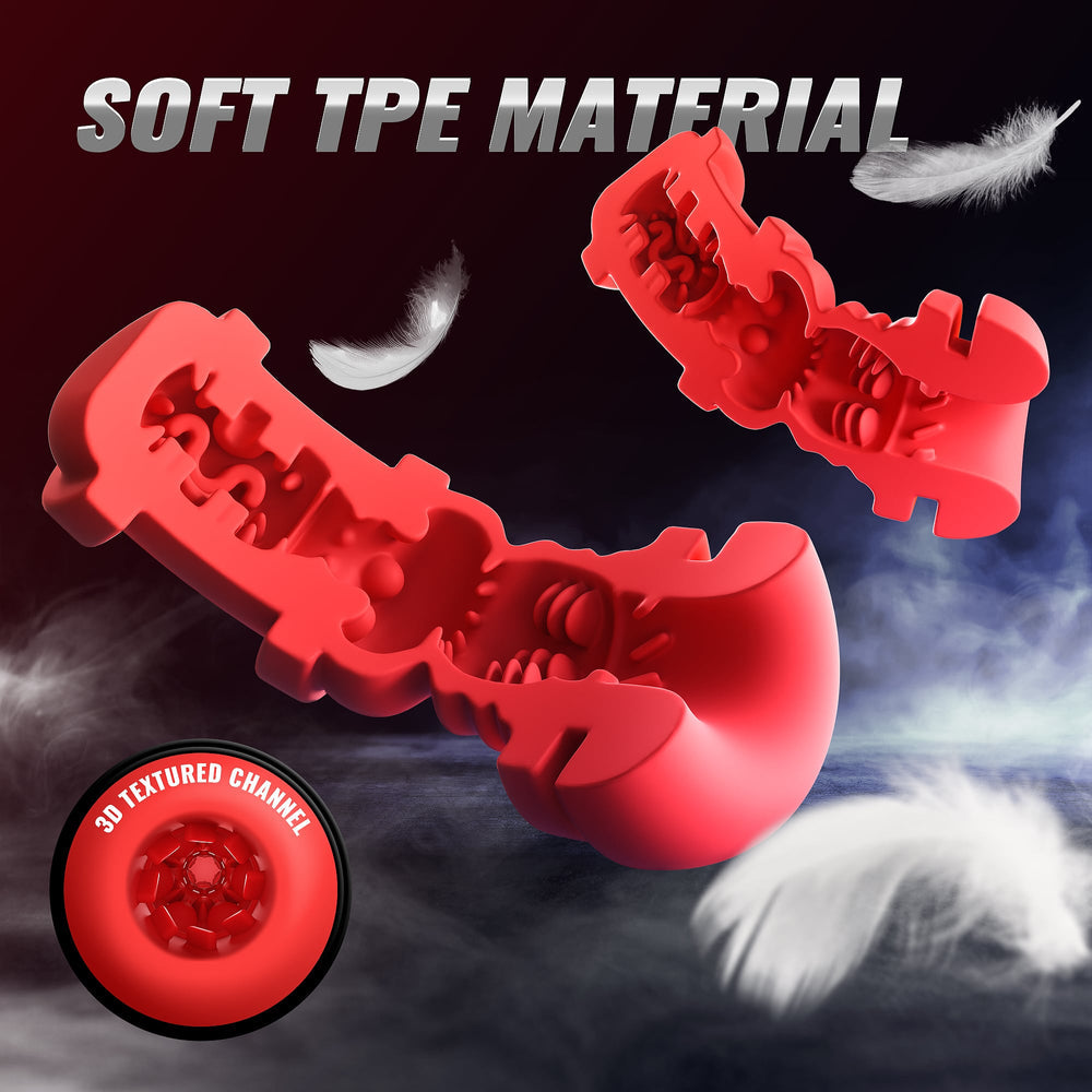 Ultra Soft TPE 8 Vibrating 8 Thrusting Modes Male Masturbators with LCD Display