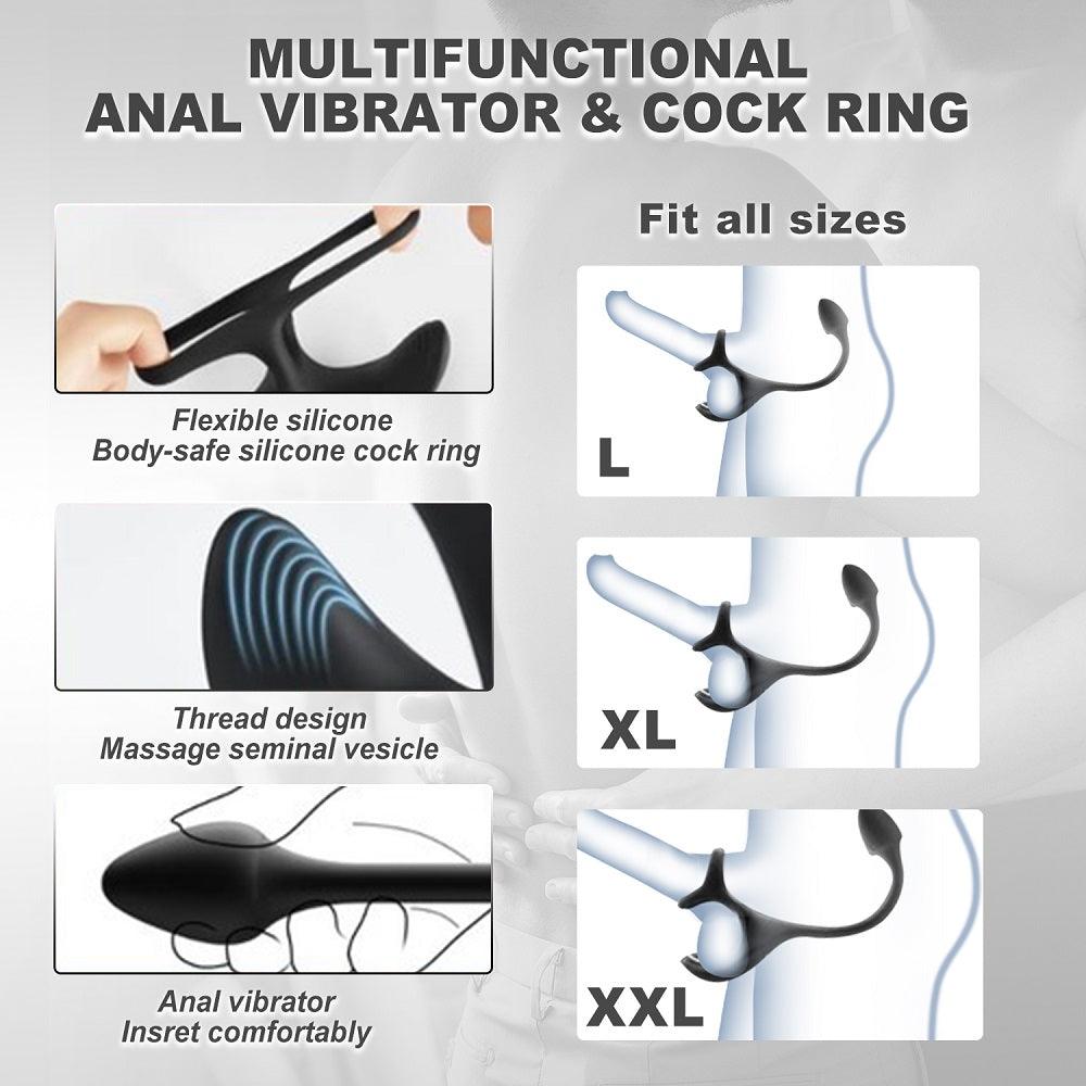 Zenith - Anal vibrator Spherical Vibrating Anal Plug with Penis Rings - propinkup