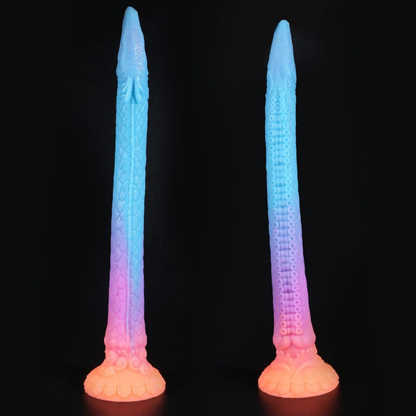 Long Anal Dildos Fantasy Monster Dildo Plug Glow-in-The-Dark Butt Plug Silicone Adult Toys