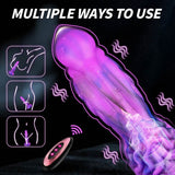 Poke Fantasy Dragon Dildo 9" Heating Monster Dildos with Suction Cup Thrusting Vibrating G-Spot Vibrator  Adult Sex Toy