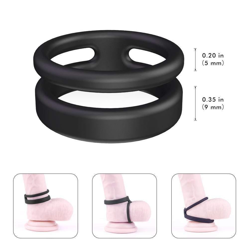 S-HANDE Silicone Erection Enhancing Dual Penis Ring - propinkup