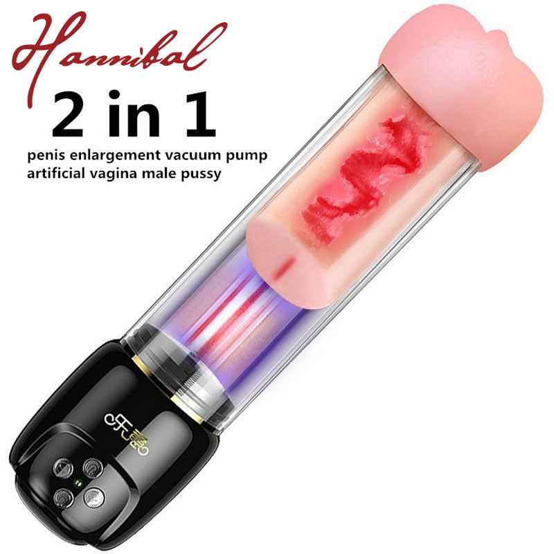 2 IN 1 Realistic Pussy Hannibal Masturbator Penis Pump