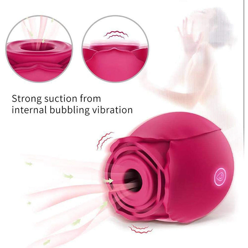 Omysky Flower 7-Frequency Suction Ruby Oral Sex Clitoral Vibrant Rose Toy