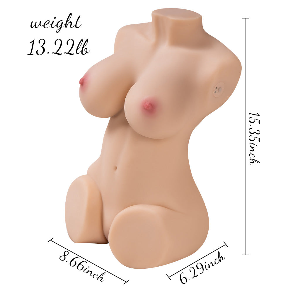 Propinkup Realistische automatische Sexpuppe – Wendy Plump Boobs 3D-Tunnel lebensechte Körperpuppe 