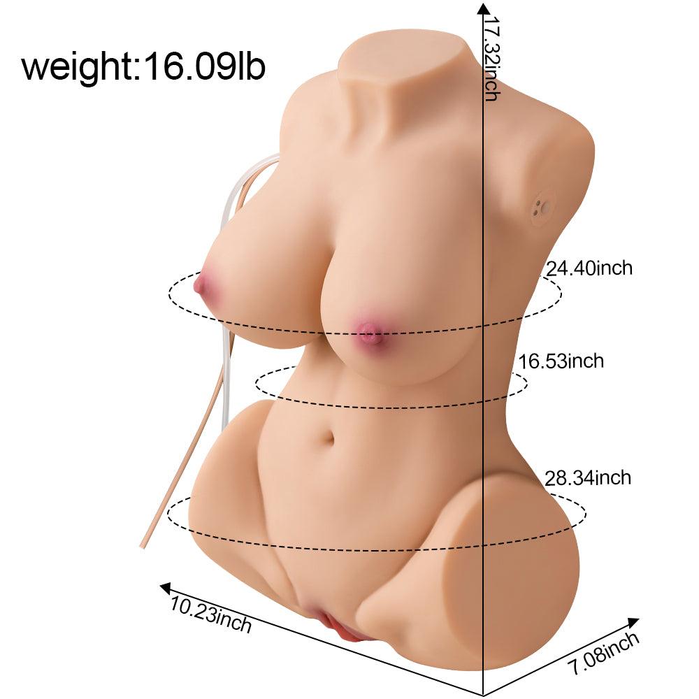 Propinkup Realistic Sex Doll Automatical Sucking Vibration- Magnon Plump Boobs 3D Tunnel Lifelike Skin Body Doll - propinkup