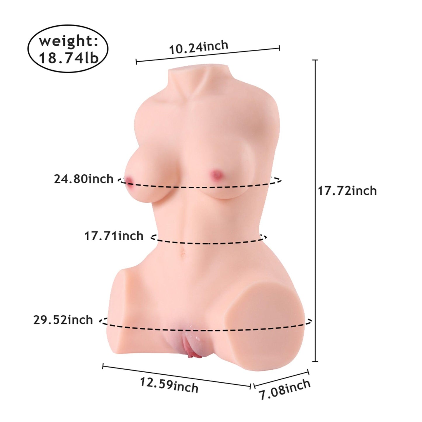 Propinkup Realistic Sex Doll Automatical Sucking Vibration Delia- 3D Sweet Pussy Tender Boobs Lifelike Skin Doll - propinkup