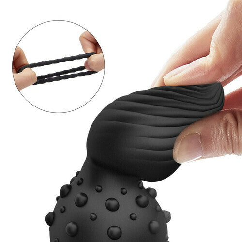 Anal Beads Remote Control Vibratiing Butt Plug with Penis Rings