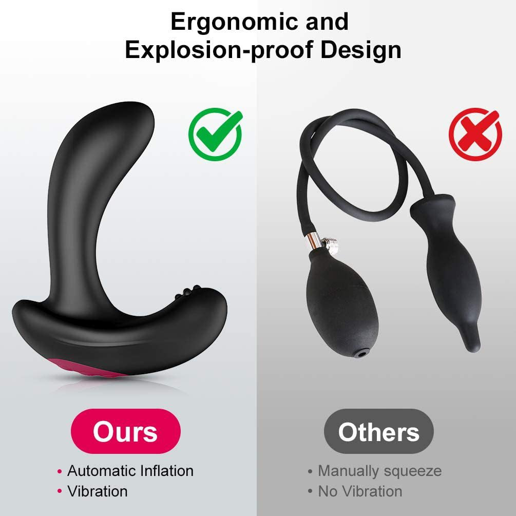 Prostate Massager 10 Frequency Vibration Automatical Air Pump Inflatable Butt Plug