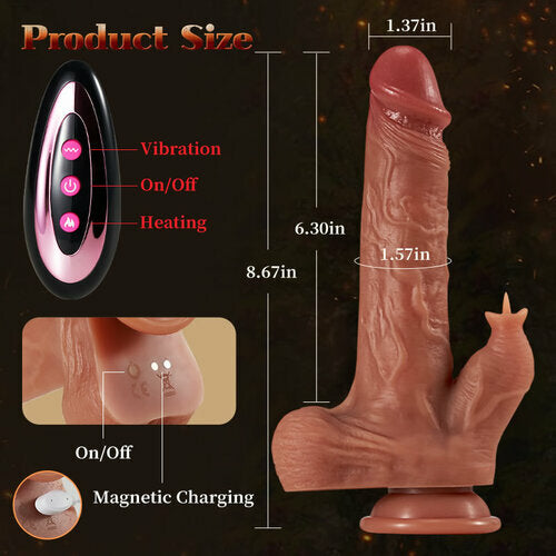 Reed 9 Vibrating Tongue Licking 3 Thrusting & Swing Heating Realistic Dildo Ferrill