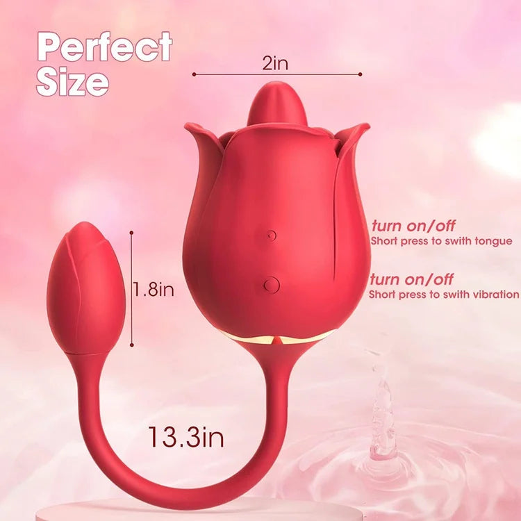 Woman Rose Vibrator Sucking Tongue Licking Vibrators Adult Sex Toy