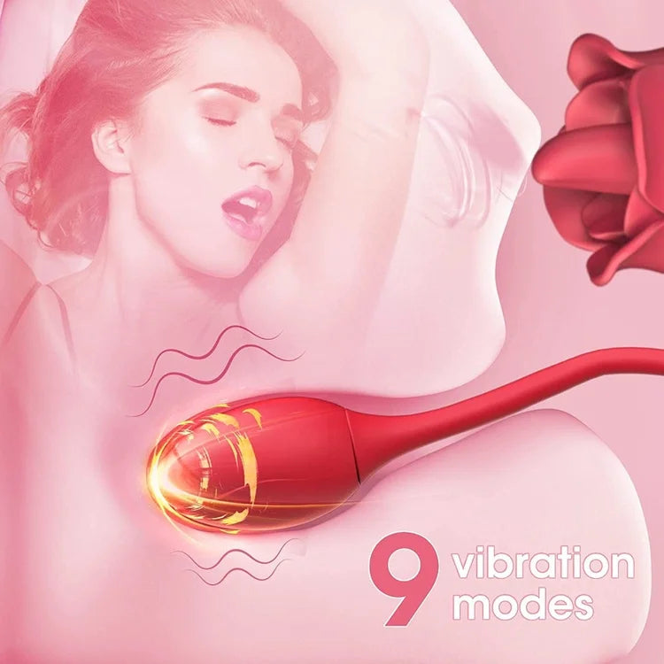 Woman Rose Vibrator Sucking Tongue Licking Vibrators Adult Sex Toy
