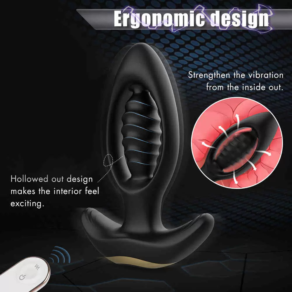 Wireless Hollow Out Anal Prostate Massager Butt plug Vibrators Couple Sex Toys