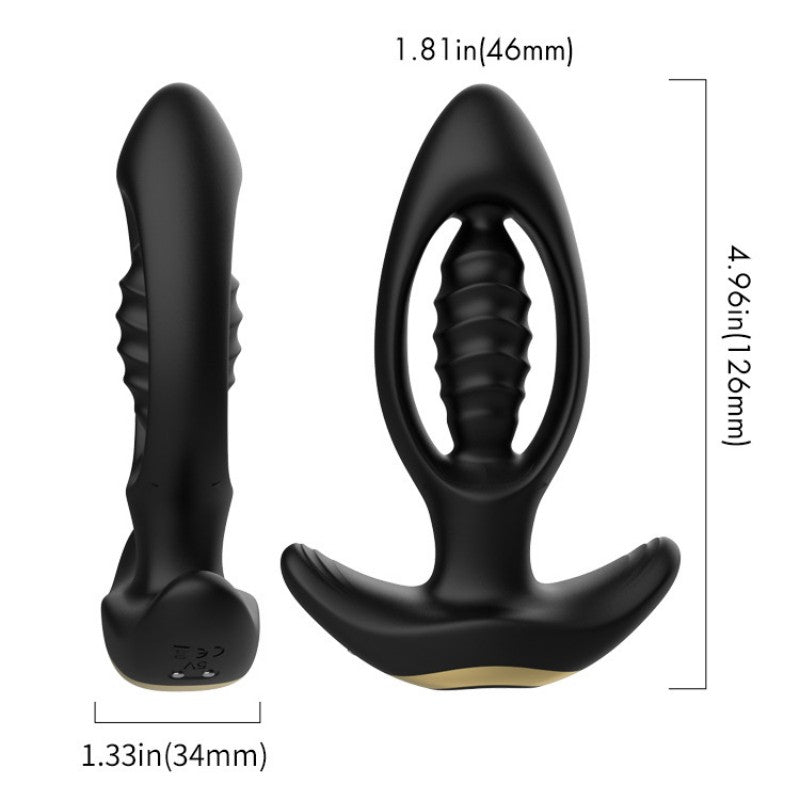 Wireless Hollow Out Anal Prostate Massager Butt plug Vibrators Couple Sex Toys - propinkup